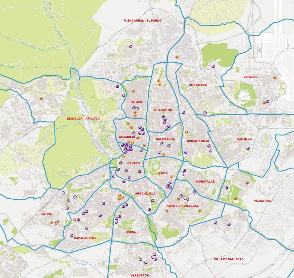 barrio salamanca میڈرڈ کا نقشہ
