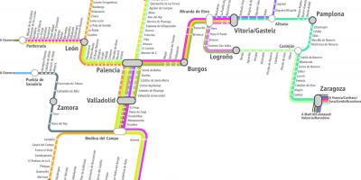 نقشہ کے renfe ٹرین میڈرڈ کا نقشہ